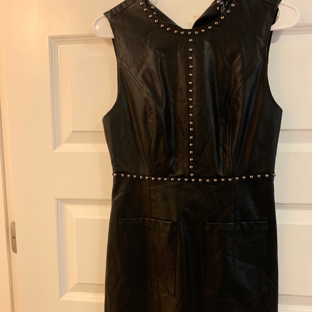 Black pleather dress with studs. Size small.